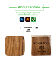 Sous-verre rond en bois d'acacia écologique, moderne et très vendu, pour la décoration intérieure, tapis de table de Noël, avec logo personnalisé pour une utilisation sur table