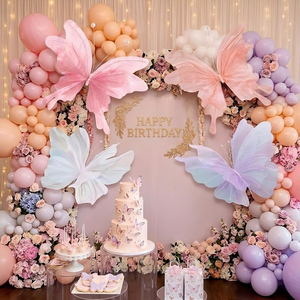 Set di 4 Grandi <span class=keywords><strong>Farfalle</strong></span> Decorative in Tulle Artificiale per Matrimoni, Baby Shower e Feste di Compleanno - Product Image 4
