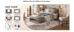 Machine Washable Non Slip <strong>Vintage</strong> <strong>Rugs</strong> Persian Style Low Pile Customizable Area <strong>Rugs</strong> for Living Room Dining Room Home - Product Image 6