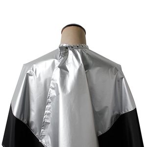 ผ้าคลุมตัดผมแบบกำหนดเองของ Beckon ผ้าคลุมกันสารเคมีสำหรับสระผม ขนาด 54 * 62 นิ้ว สีเงินและสีดำ - Product Image 2