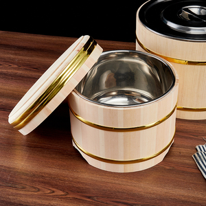 Auténtica Taza de Madera para Mezclar <span class=keywords><strong>Sushi</strong></span> Hangiri con Tapa, Recipiente Profesional para Arroz <span class=keywords><strong>Sushi</strong></span> Oke para Restaurantes Japoneses - Product Image 6