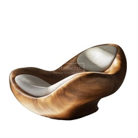 Chaise de loisirs moderne de forme unique Chaise d'appoint au design minimaliste Fauteuil en bois massif pour la maison Hôtel