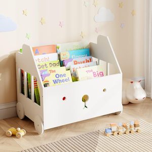 Étagère à livres Montessori pour enfants en bois simple, présentoir à livres illustrés multi-étages en bois massif sur pied - Product Image 1