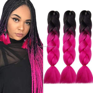 Vente en Gros Usine Cheveux Synthétiques Ombrés Pré-Étirés Texture Yaki pour Tresses au Crochet et Extensions Capillaires Africaines - Product Image 2