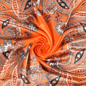 レディースカシューフラワーヘッドスカーフハイグレード夏サテンシルクスカーフナショナルスタイルイスラム教徒ファッションスカーフ卸売 - Product Image 4