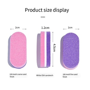 2023 Hot Mini bloc de polissage Double face 100/180 grain éponge tampons à ongles Mini bloc de limes à ongles pour ongles en acrylique - Product Image 4