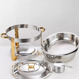 Juego de Calentadores de Alimentos de Acero Inoxidable con Alcohol, 4 Juegos, Capacidad de 9L, 12 Horas de Uso, para Restaurantes y Catering, Gran Venta - Product Image 1