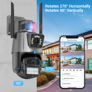 4MP Dual Lens 270° Horizontal 90° Vertical Rotation Red Blue Alarm <b>Light</b> Outdoor PTZ <b>Camera</b> SuLink App For Villa Yard <b>Security</b> - Product Image 6