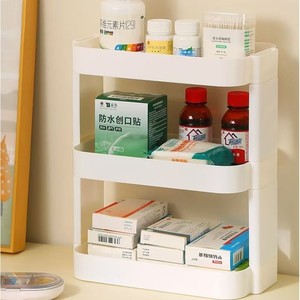 Zhe Kai <b>Desktop</b> Storage <b>Shelf</b> 3 Tier White PP Multi Purpose Organizer For Office Desk Bedroom Simple Style - Product Image 1