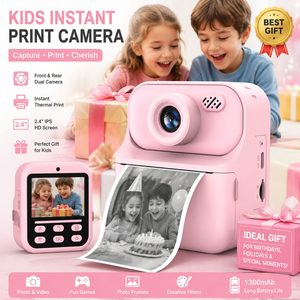 Nueva Cámara Instantánea para Niños, Impresión Instantánea <span class=keywords><strong>de</strong></span> Fotos, Cámaras Delanteras/Traseras Dobles, Pantalla HD <span class=keywords><strong>de</strong></span> 2.4 Pulgadas, Mini Portátil, Logotipo Personalizable OEM - Product Image 1