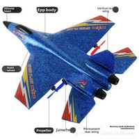 Modèle d'avion de chasse HW28 en mousse, planeur à voilure fixe télécommandé à deux canaux avec évitement d'obstacles, vente en gros transfrontalière
