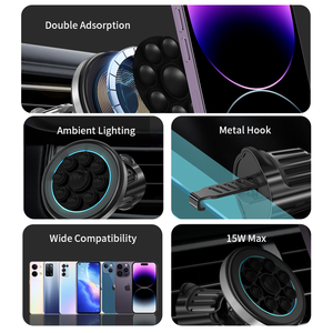 2025 support de téléphone portable pour <span class=keywords><strong>voiture</strong></span> support de téléphone évent 15W charge rapide <span class=keywords><strong>chargeur</strong></span> de <span class=keywords><strong>voiture</strong></span> sans fil magnétique pour iPhone <span class=keywords><strong>MagSafe</strong></span> - Product Image 6
