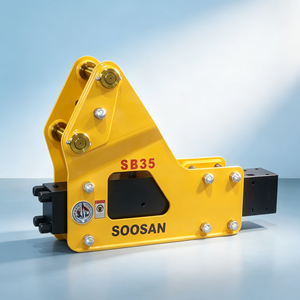 Marteau briseur hydraulique latéral Soosan SB35 avec burin de 60 mm pour excavatrice de 3 à 6 tonnes, démolition de roche - Product Image 3