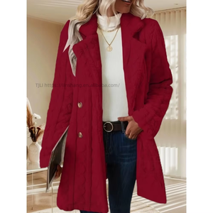 Comfortable Casual Warm Double-Breasted Women's Plush <b>Thick</b> <b>Winter</b> Flannel Breathable Long <b>Coat</b> - Product Image 4