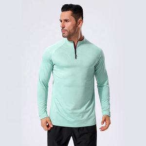 เสื้อยืดแขนยาวแบบรูดซิปสำหรับเล่นเทนนิสวิ่งฟิตเนสเสื้อยืดแห้งเร็วแบบกำหนดเอง - Product Image 3