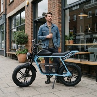 Vélo électrique abordable de haute qualité avec écran LCD, vélo électrique Scrambler à pneus larges pour les navetteurs soucieux de leur budget