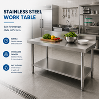 Table de travail professionnelle pour cuisine commerciale, plan de travail pour restaurant, station de préparation personnalisable pour cuisine de restaurant, entrepôt, certifiée CE