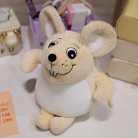 Jouet en peluche souris grise mignonne, personnage de dessin animé amusant, jouet en peluche souris en gros