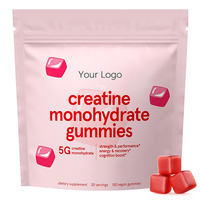 Créatine monohydrate en gommes carrées, 5 g par portion, complément de créatine pour femmes, entraînement, force, soutien musculaire, 150 unités
