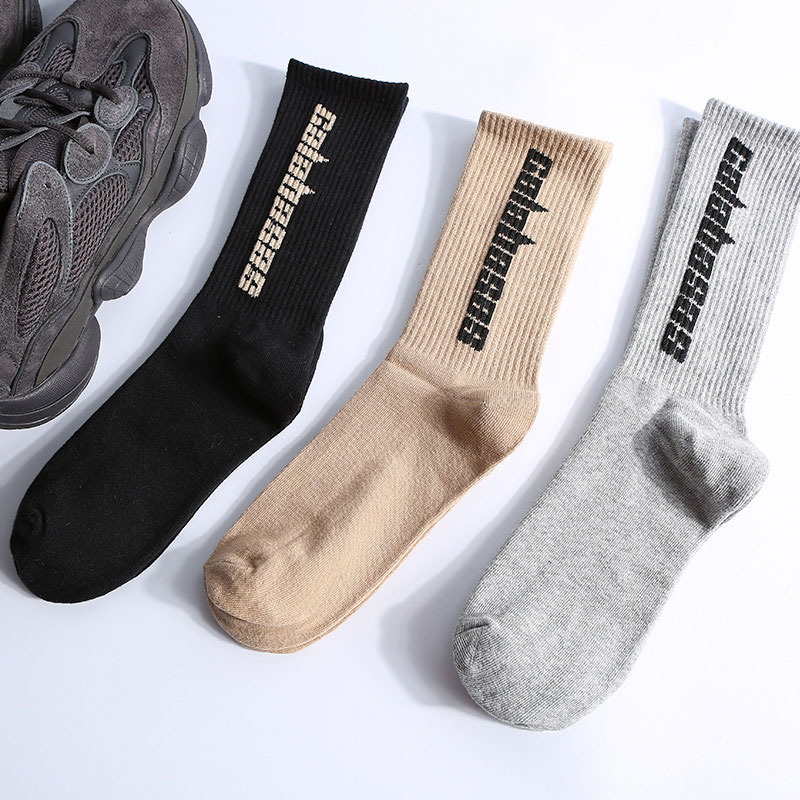 Unisex Cotton Crew Socks in 3 Colors - Hip Hop Letter Calabasas