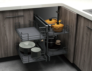 Organizadores Modulares Universales Blancos de Extensión Total de 2 Vías para Gabinetes de Cocina, Esquina Mágica con Cierre Suave para Uso en Gabinetes - Product Image 1