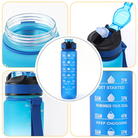 Nouvelle tendance bouteille d'eau en plastique avec marqueur de temps 32oz/1000ml sans BPA