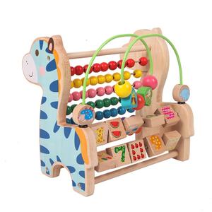 Juguetes de madera multifuncionales, marco de aprendizaje, ayuda para enseñanza de matemáticas, aritmética escolar <span class=keywords><strong>primaria</strong></span>, marco de conteo de abacus de madera - Product Image 4