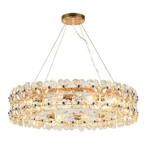 European Design Round <b>Hanging</b> Lamp <b>bar</b> Hotel <b>Home</b> Decorative Ceiling Crystal Flower Chandelier - Product Image 6
