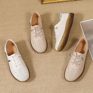 Zapatos planos elegantes informales de PU de talla grande a la moda para mujer, zapatos deportivos informales huecos de verano para caminar al aire libre - Product Image 5