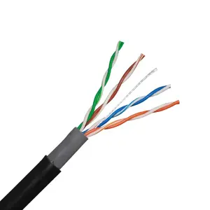 Low price waterproof PE jacket double Sheath copper wire cat5e cat5 utp network cable 100m