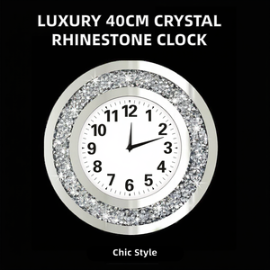 Custom 40cm Single Face Modern Quartz Analog Glass Rhinestone Sparkling Crystal <b>Wall</b> <b>Clock</b> for Living Room <b>Decor</b> - Product Image 2