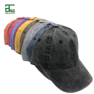 ALLCH RTS Unisex yüksek kalite toptan kaliteli sıkıntılı beyzbol şapkası yıkanmış beyzbol şapkası 6 panel spor kap