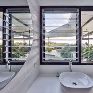 Ventilation Residential <strong>Bathroom</strong> Waterproof Modern Interior Jalousie <strong>Aluminum</strong> Frame Glass Blade Louvre Windows - Product Image 2