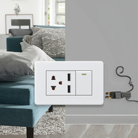 Interrupteur multiprise VNX standard américain 15A avec 2 ports USB, couleur blanche, interrupteur mural 1 gang avec mise à la terre, usage résidentiel/général pour la maison