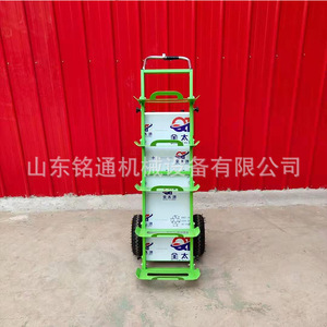 รถเข็นขึ้นบันไดไฟฟ้า 2 ล้อ มอเตอร์ 1000 วัตต์ โครงสร้างเหล็กสีเขียวหลายชั้น รถเข็นมือเคลื่อนย้ายได้สำหรับบรรทุกหนัก - Product Image 2