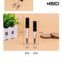 Tubes en plastique transparents de 3 ml et 4 ml à faible MOQ pour cosmétiques et soins de la peau, tubes vides pour sérum pour cils, boîte en plastique avec brosse à cils