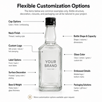Bouteille à liqueur carrée personnalisée 200ml 375ml 500ml en verre avec bouchon en aluminium pour whisky, brandy, vodka – OEM ODM Vente en gros