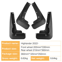 4 Pièces Garde-boue de voiture pour Toyota Highlander 2022-2024, Pare-boue anti-éclaboussures avant et arrière, Accessoires automobiles