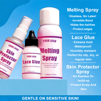 Vente en gros de colle pour cheveux 38 ml 1,3 oz, colle pour perruque en dentelle, colle pour dentelle imperméable, étiquette privée, spray fondant, spray protecteur de la peau