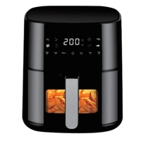 Horno Moderno de Acero Inoxidable de Diseño Circular de 6.5L para Hogar y Hotel con Pantalla Táctil y Control Digital LCD, Freidora de Aire