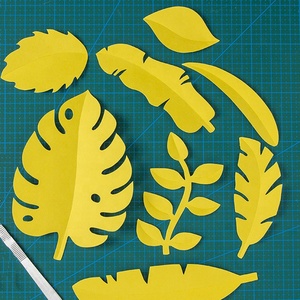 In decorazioni geometriche per ritagli di carta sfondo per fotografie di foglie - Product Image 1
