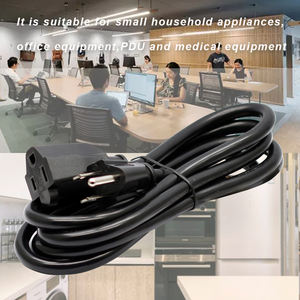 สายไฟมาตรฐานสหรัฐอเมริกา5-15P 15A 125V อเมริกัน3ปลายมาตรฐานอเมริกันกับสายไฟปลั๊กตัวเมีย - Product Image 6