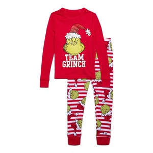 Pyjamas de Noël personnalisés Grinch pour toute la famille – Ensemble en polyester pour hommes, femmes et enfants – Vêtements de nuit – Dropshipping POD MOQ 1PC - Product Image 1