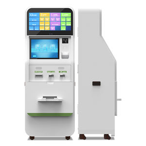 Kiosque mobile à double écran tactile capacitif 32 pouces pour <span class=keywords><strong>paiement</strong></span> en espèces/sans espèces, auto-vente, émission de cartes et rapports bancaires pour banques - Product Image 1