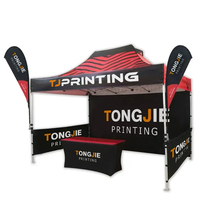 Tente de réception extérieure 10x10 pieds avec logo personnalisé par transfert thermique, tissu ignifuge pour stand alimentaire, exposition et événement