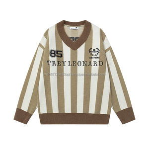 Chaleco de Punto con Cuello en V y Bloques de Color Vintage para Hombre y Mujer, Estilo Preppy, Holgado, Combinable con Todo, Deportivo, Informal - Product Image 1