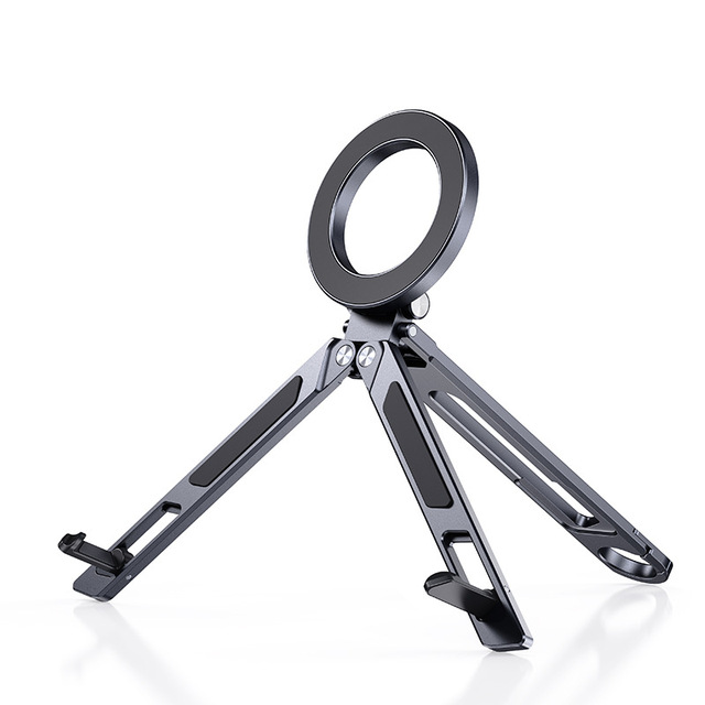 Portable Magnetic Mount Carabiner Mobile Phone Tablet Holder Aluminum Alloy Bed Office Use Travel Photography Tripod Live for