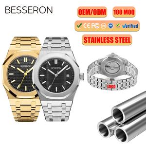 Reloj de Hombre de Acero Inoxidable con Movimiento Mecánico Japonés Personalizado OEM, Esqueleto Automático, Esfera Analógica de Negocios, MOQ 50 Piezas - Product Image 1