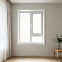 Ventana Abatible de PVC con Herrajes Completos para Proyectos Inmobiliarios en el Extranjero, Suministro Integral al por Mayor