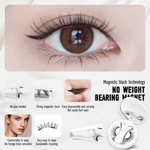 Fanno luce falso 3D ciglia a striscia pieno riutilizzabili in finto <span class=keywords><strong>visone</strong></span> 8 magneti Kit ciglia magnetiche con applicatore - Product Image 4